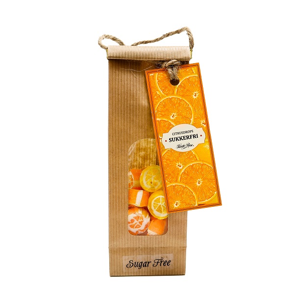 1451TAG2 gråpapirpose appelsin sitron