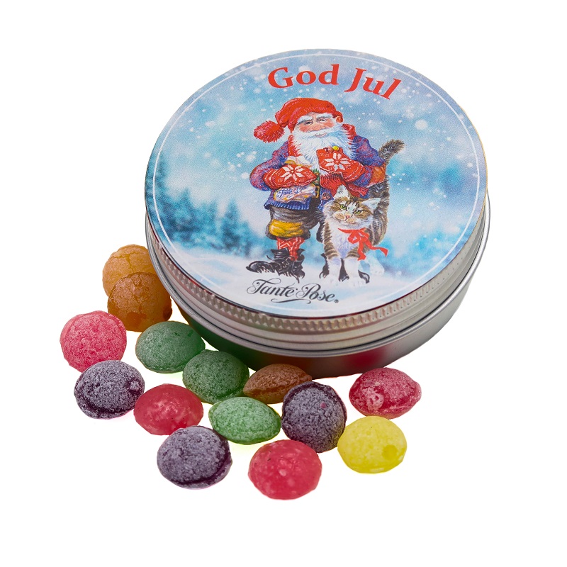 0362KAT snuseske med frukt - nisse og katt GOD JUL (1 of 1)